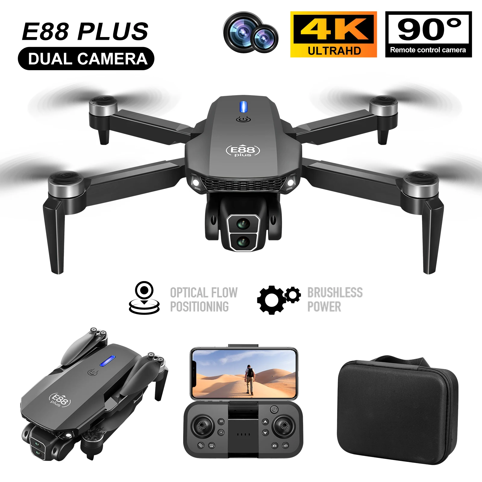 Drone Camera Hd - Nieuwe E88 Plus Quadcopter Drone: 90